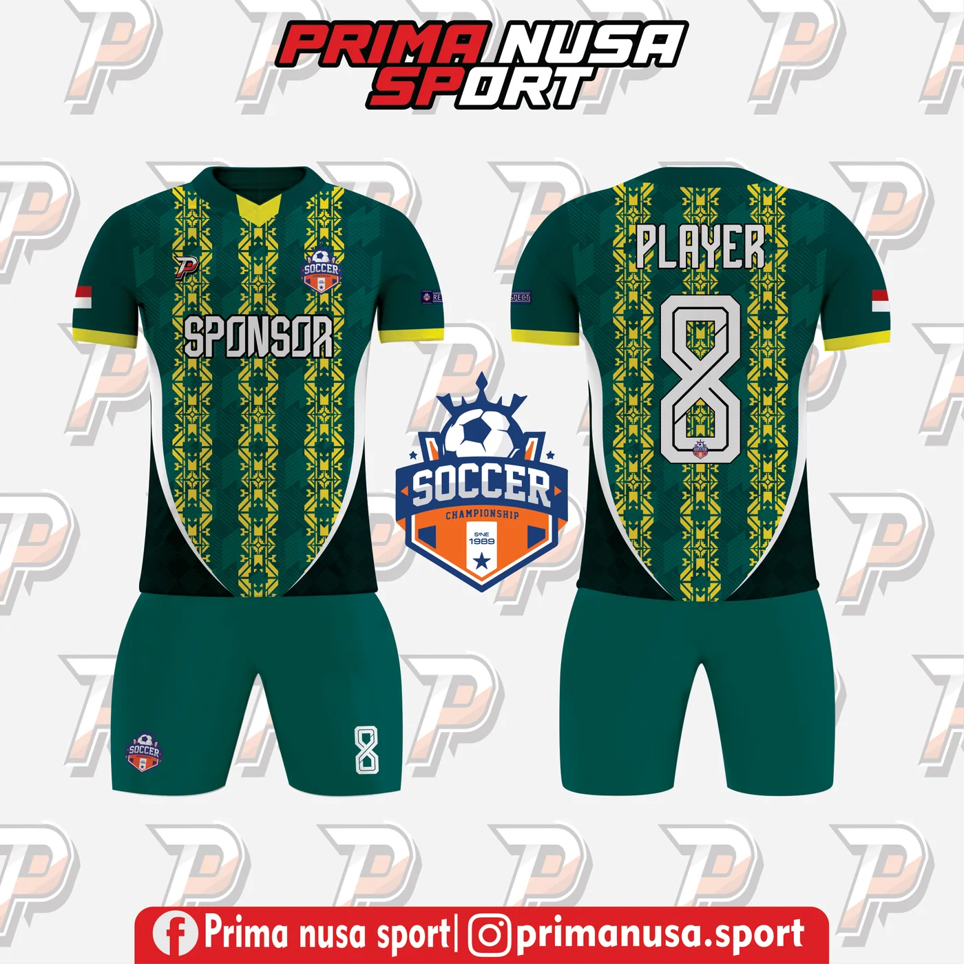 Jersey D-62 Dayak Pattern Emerald Prima Nusa Sport